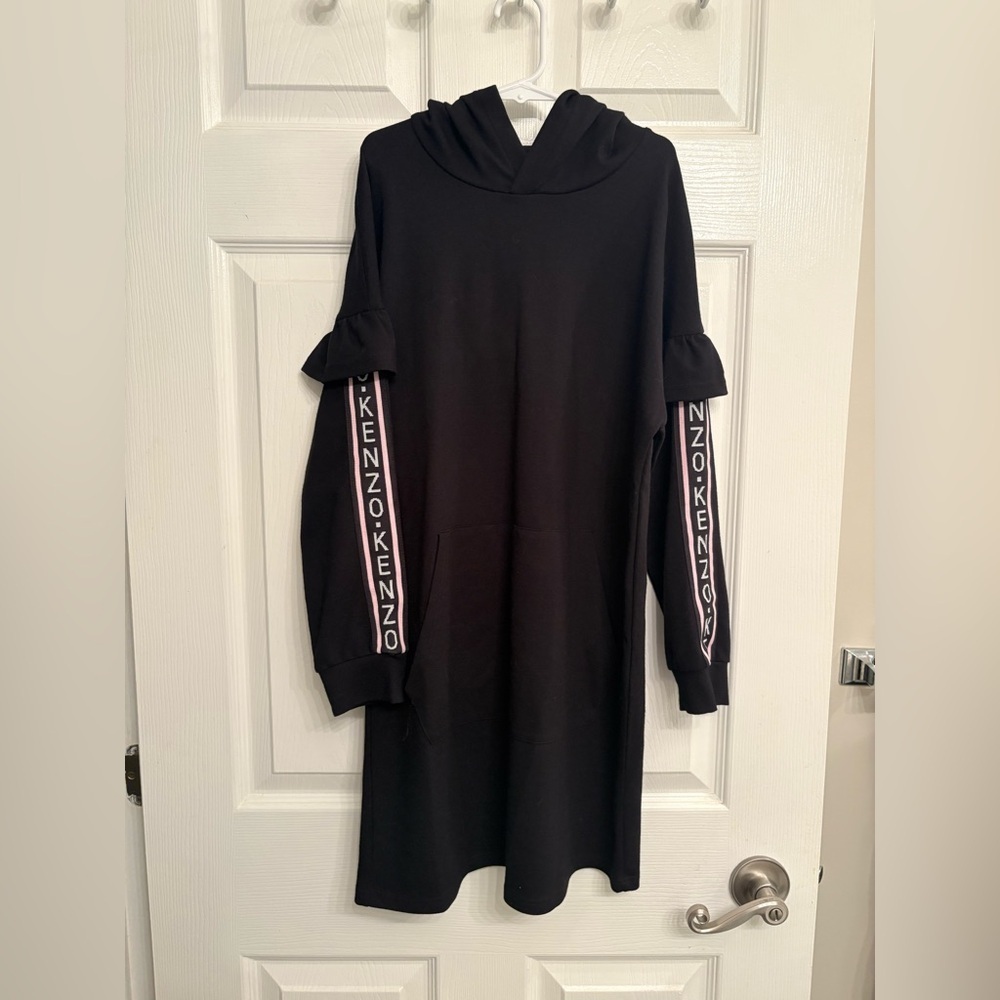 Kenzo Hooded Logo Sleeve Kids Dress